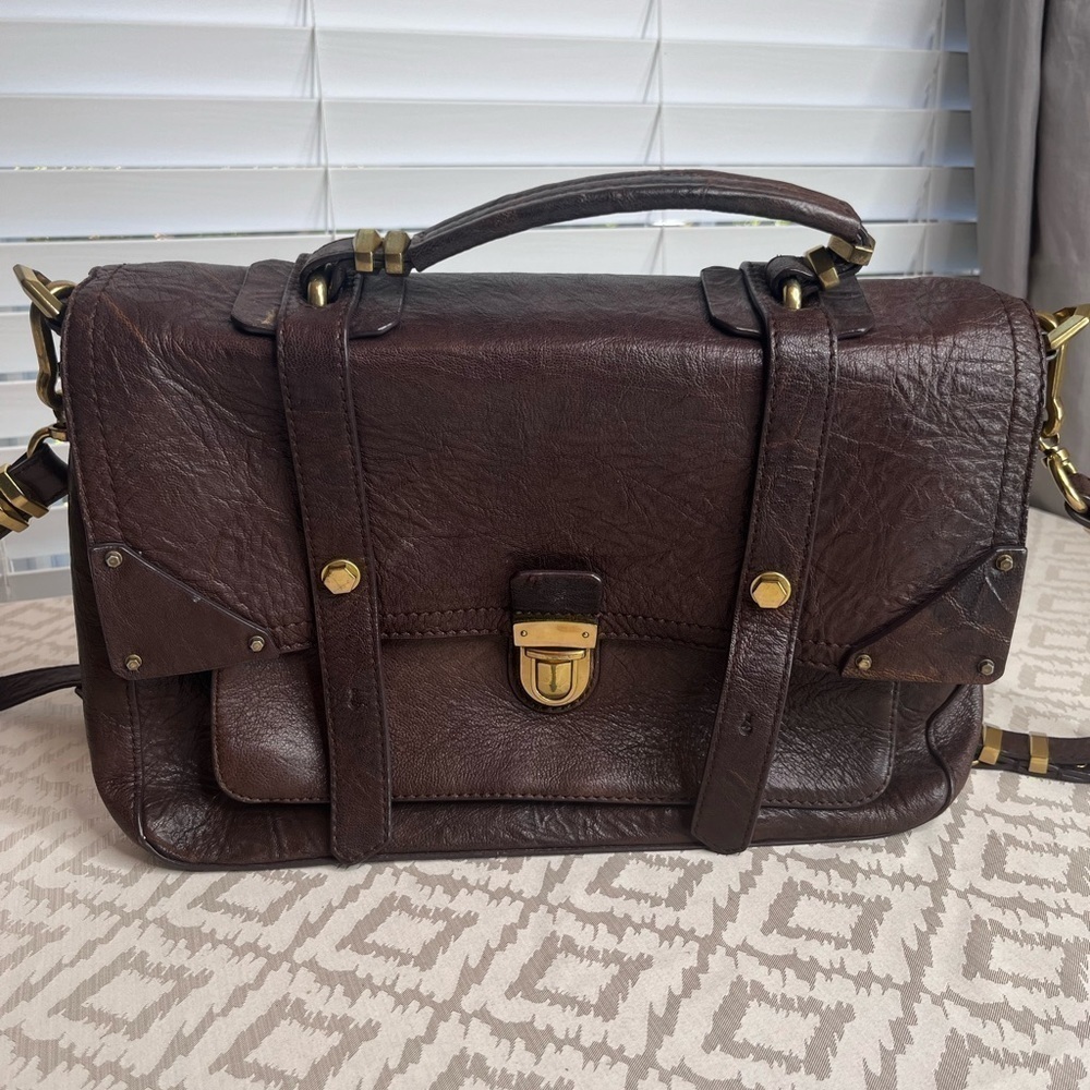 orYANY Large Flap Satchel Brown Briefcase Messenger Crossbody Bag - Picture 2 of 10